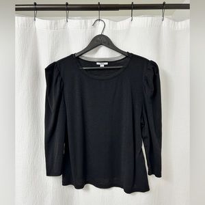 Elegant Black 3/4 Sleeve Women's Top - XL